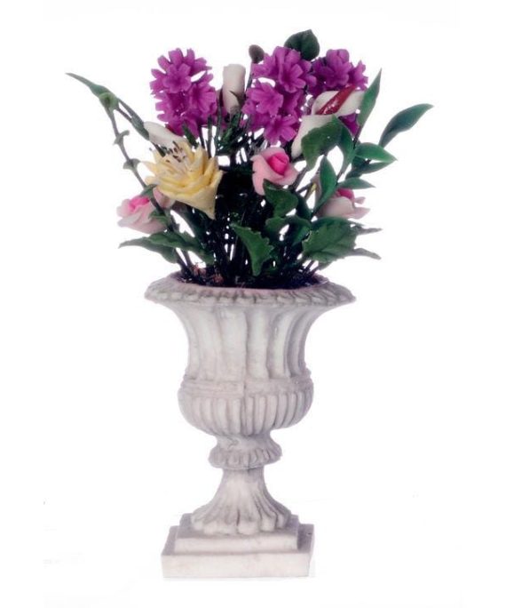 Dollhouse Miniature Grand Flower Arrangement in Urn