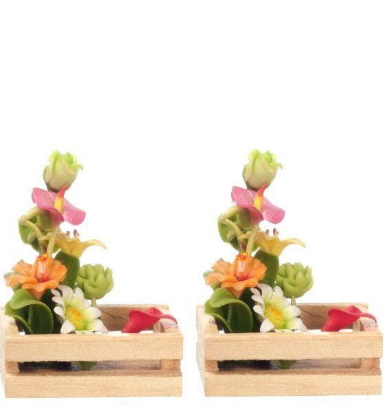 Handmade Dollhouse Miniature Flower Baskets