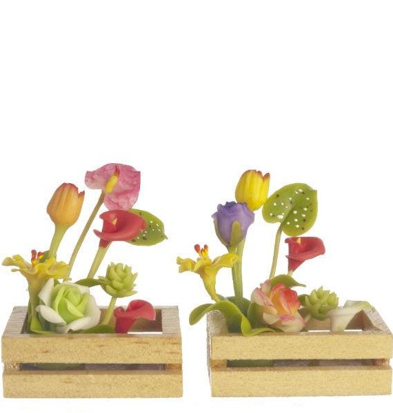 Handmade Dollhouse Miniature Flower Boxes