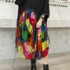 100% black cotton dresses patchwork prints chiffon Traveling summer Dresses