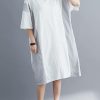100% o neck patchwork cotton tunics for women Photography white long Dresses summer