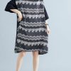 100% patchwork cotton clothes For Women Sleeve black prints cotton Dresses summer