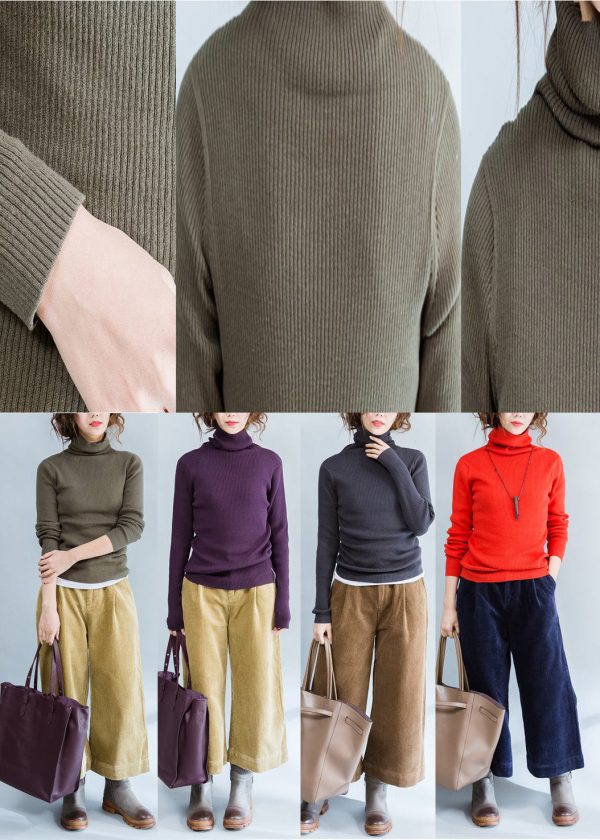 2025 fall purple casual cotton knit tops plus size fit sweater - Image 5