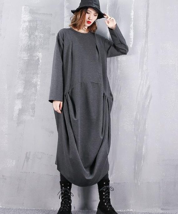 2025 gray dresses plus size o neck gown fine Cinched side open kaftans