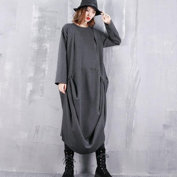 2025 gray dresses plus size o neck gown fine Cinched side open kaftans