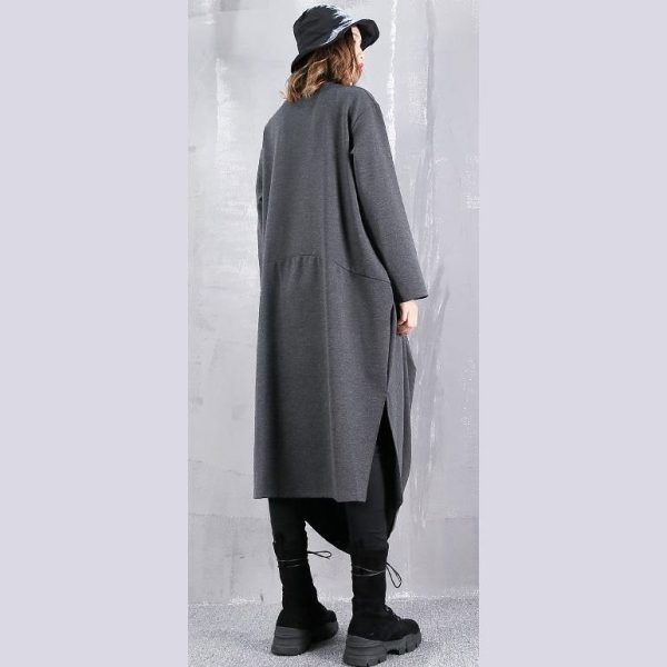 2025 gray dresses plus size o neck gown fine Cinched side open kaftans - Image 4