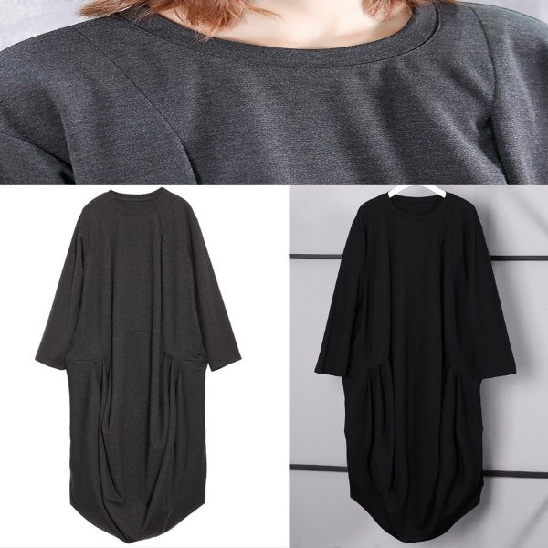 2025 gray dresses plus size o neck gown fine Cinched side open kaftans - Image 5