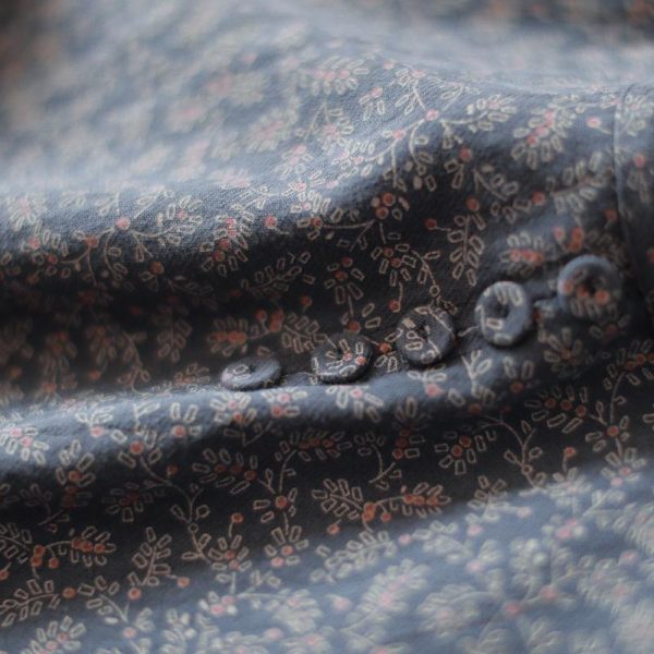 2018 gray prints natural cotton dress Loose fitting patchwork traveling clothing 2018 o neck autumn dress - Image 5