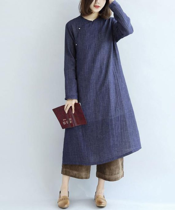 2018 spring long cotton dresses vintage maxi dress gown caftan traveling dress