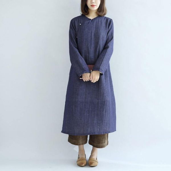 2018 spring long cotton dresses vintage maxi dress gown caftan traveling dress - Image 2