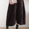 2025 autumn and winter literary wide leg pants large size jacquard retro nine points red pants