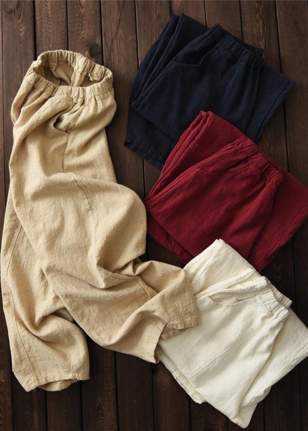 2025 cotton and linen women's Chinese style ramie wild pants yoga pants - Image 5