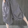 2025 new cotton linen literary striped skirt casual irregular thin section natural waist
