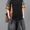 2025 new large size black plaid stitching fashion two-piece suit