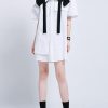 2025 summer White Ruffles asymmetrical design Dress
