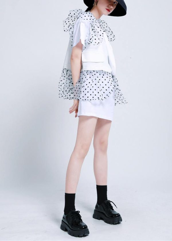 2025 summer two piece dress with white lace and ruffle Vest - Image 4