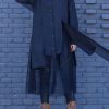 Modern Turn-down Collar Cotton clothes Pakistani pattern black shift Dress