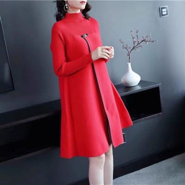 New Fashion Korea Style Loose Knitted Dresses For Women - Image 5