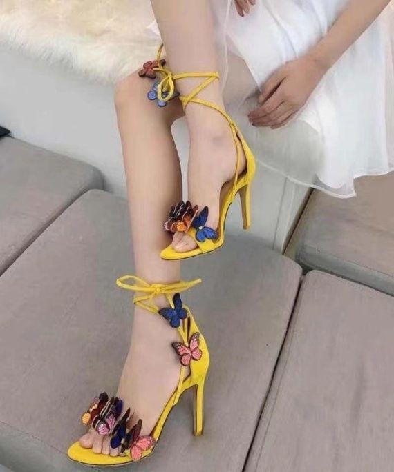 2025 New Summer Strap Butterfly Stiletto High Heel Sandals