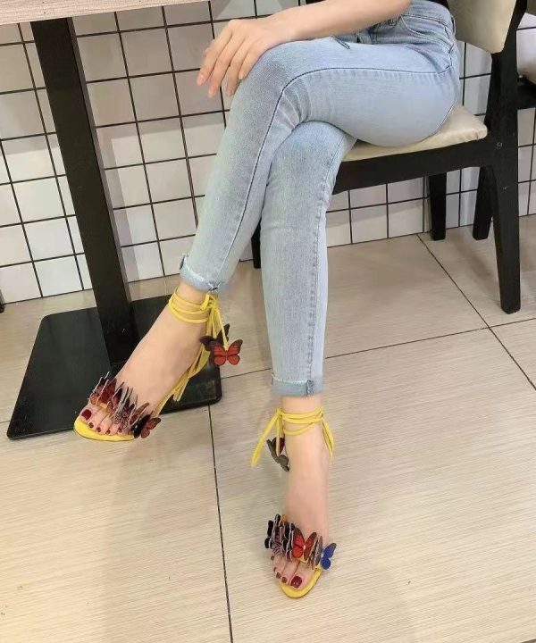 2025 New Summer Strap Butterfly Stiletto High Heel Sandals - Image 3