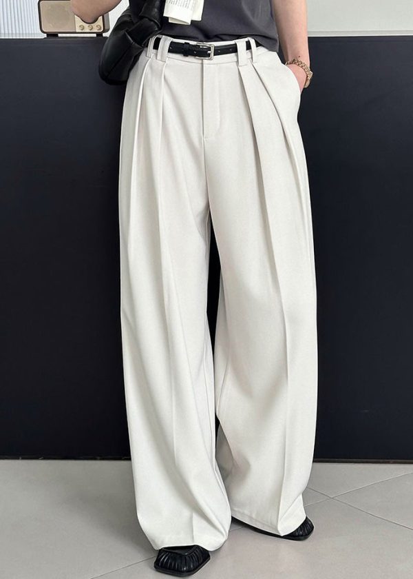 2025 New Beige High Waist Pockets Pants Summer - Image 5