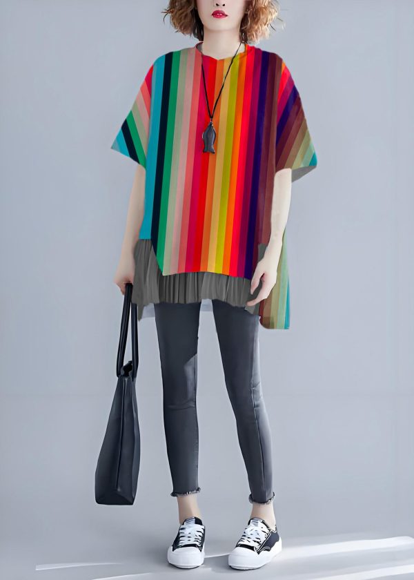 Classy white linen top silhouette Inspiration o neck patchwork summer blouse - Image 6