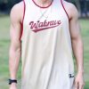 Apricot Letter Loose Cotton Tank O Neck Summer