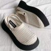 Apricot Sandals Platform Breathable Mesh Casual Splicing