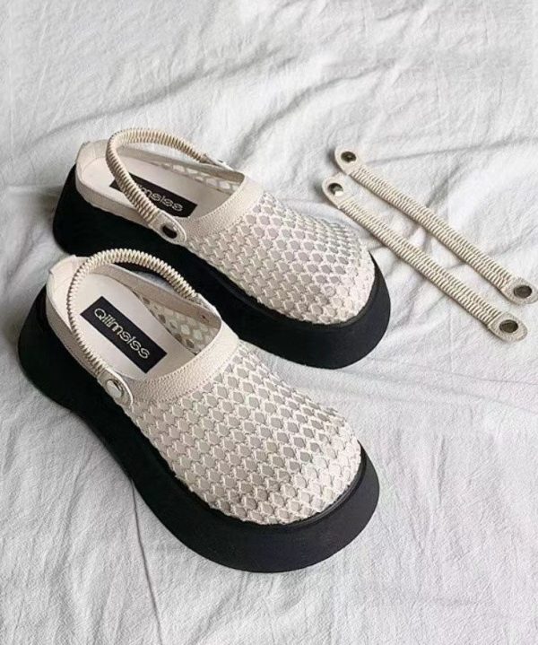 Apricot Sandals Platform Breathable Mesh Casual Splicing - Image 3