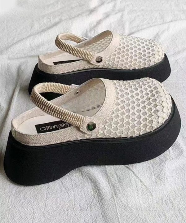 Apricot Sandals Platform Breathable Mesh Casual Splicing - Image 4