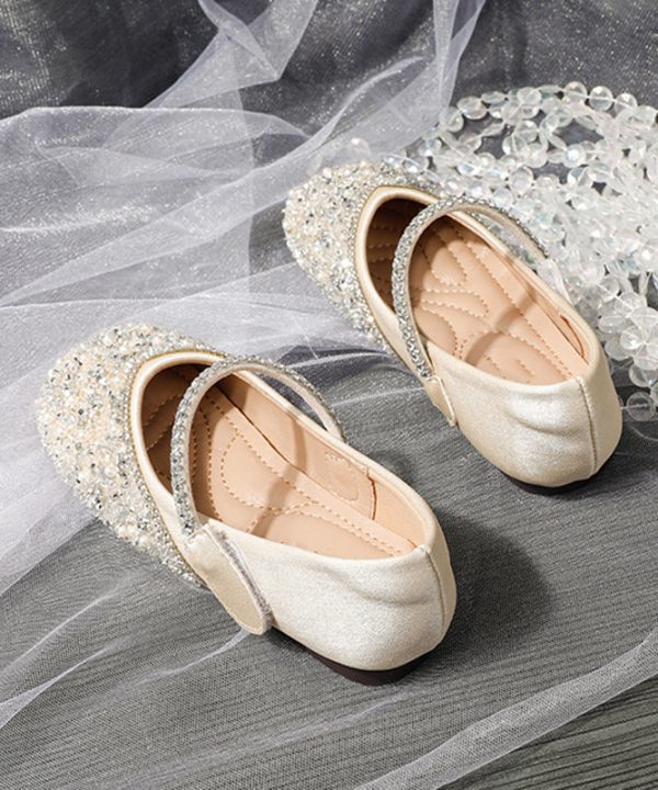 Art Apricot Sequins Girls Soft Buckle Strap Flat Shoes - Image 3