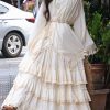 Art Beige V Neck Lace Patchwork Tassel Cardigans Maxi Skirts And Two Piece Set Spring