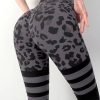 Art Grey Leopard Butt Scrunch Sports Bra And Leggings Set Suit Running Leggings