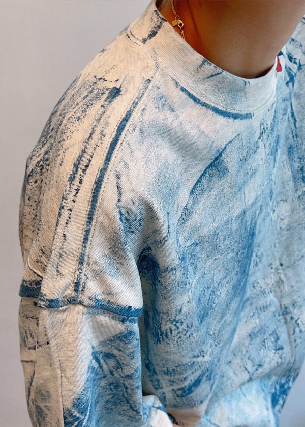Art Grey O Neck Tie Dye Cotton Men T Shirts Half Sleeve - Image 3