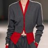 Art Grey V Neck Patchwork False Knit Two Pieces Sweater Spring