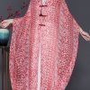 Art Pink Oversized Print Chiffon Oriental Scarf