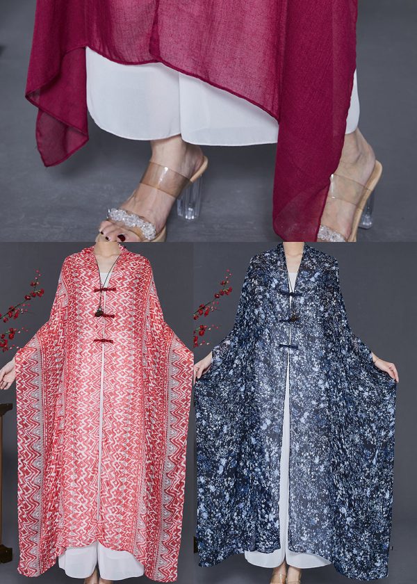 Art Pink Oversized Print Chiffon Oriental Scarf - Image 5