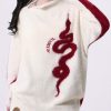 Art White Asymmetrical Patchwork Knit Sweaters Spring