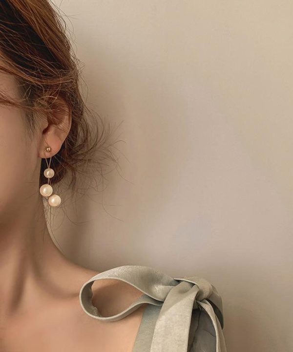 Art White Pearl S925 Silver Women's Drop Earrings - Image 2