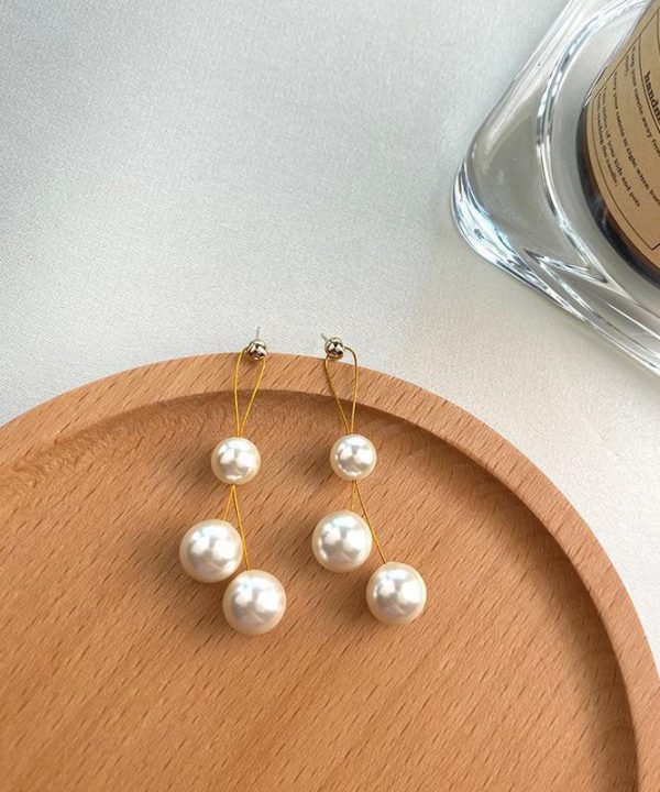 Art White Pearl S925 Silver Women's Drop Earrings - Image 3