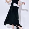Art black chiffon Wardrobes Boho Christmas Gifts patchwork big hem Robe Summer Dress