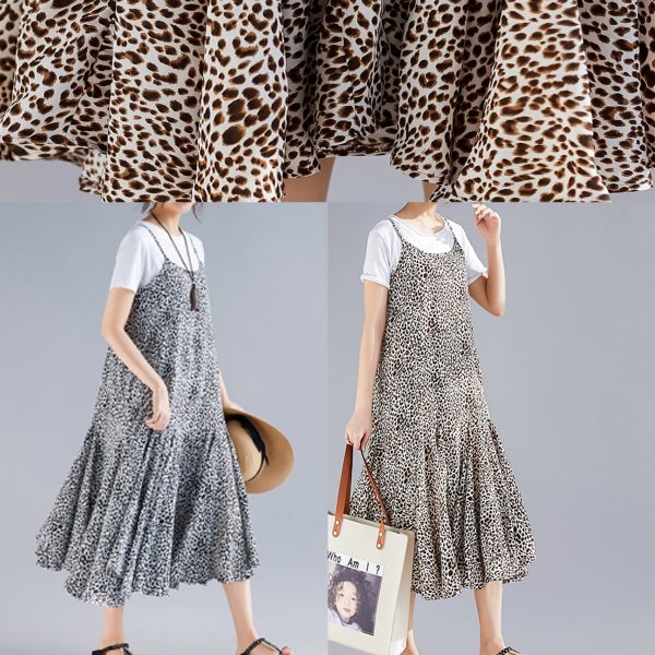 Beach black floral dress stylish Work Outfits Spaghetti Strap robes Summer Dress - Image 5