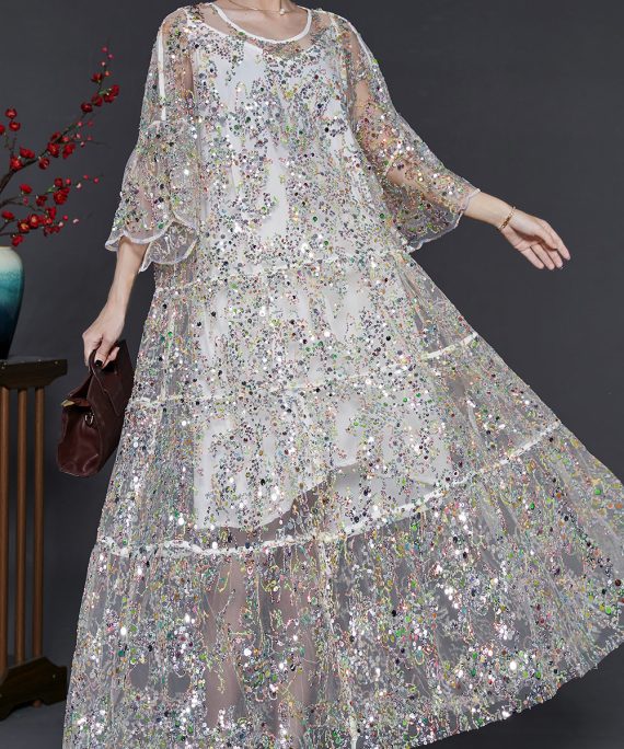 Beautiful Apricot Sequins Tulle Holiday Dresses Summer