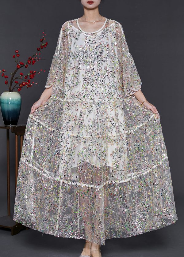Beautiful Apricot Sequins Tulle Holiday Dresses Summer - Image 3