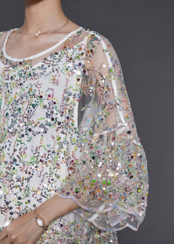 Beautiful Apricot Sequins Tulle Holiday Dresses Summer - Image 5