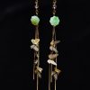 Beautiful Butterfly Tassels Naturally Jade Drop Earrings