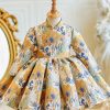 Beautiful Colorblock Stand Collar Patchwork Girls Maxi Dresses Spring