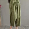 Beautiful Green Cotton Loose Harem Summer Pants