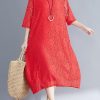 Beautiful Half sleeve o neck cotton dress Sweets red A Line Dresses Summer