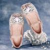 Beautiful Purple Crystal Zircon Kids Buckle Strap Flat Shoes